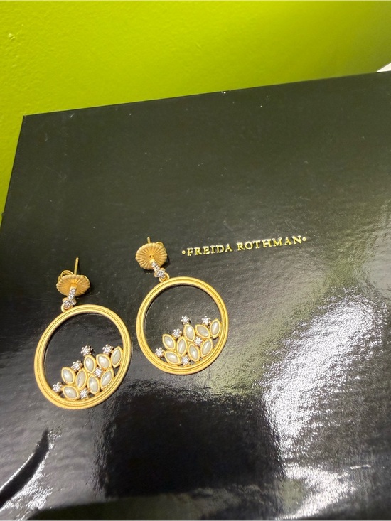Freida Rothman Jewelry - Freida Rothman Armor of Hope Cluster Hoop Earrings